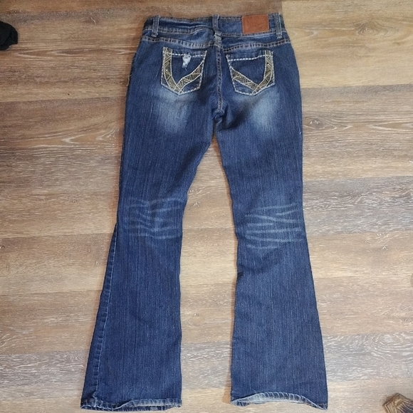 Ariya Blue Flare Distressed Jeans - Picture 3 of 3